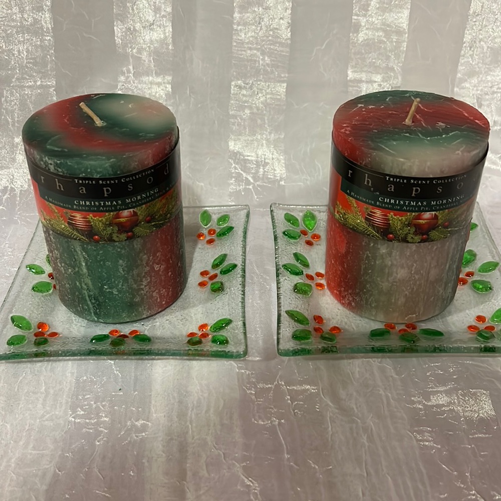 Holiday Candles & Trivet Dishes